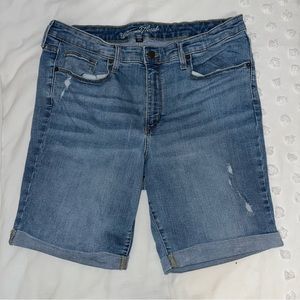 Light wash jean shorts